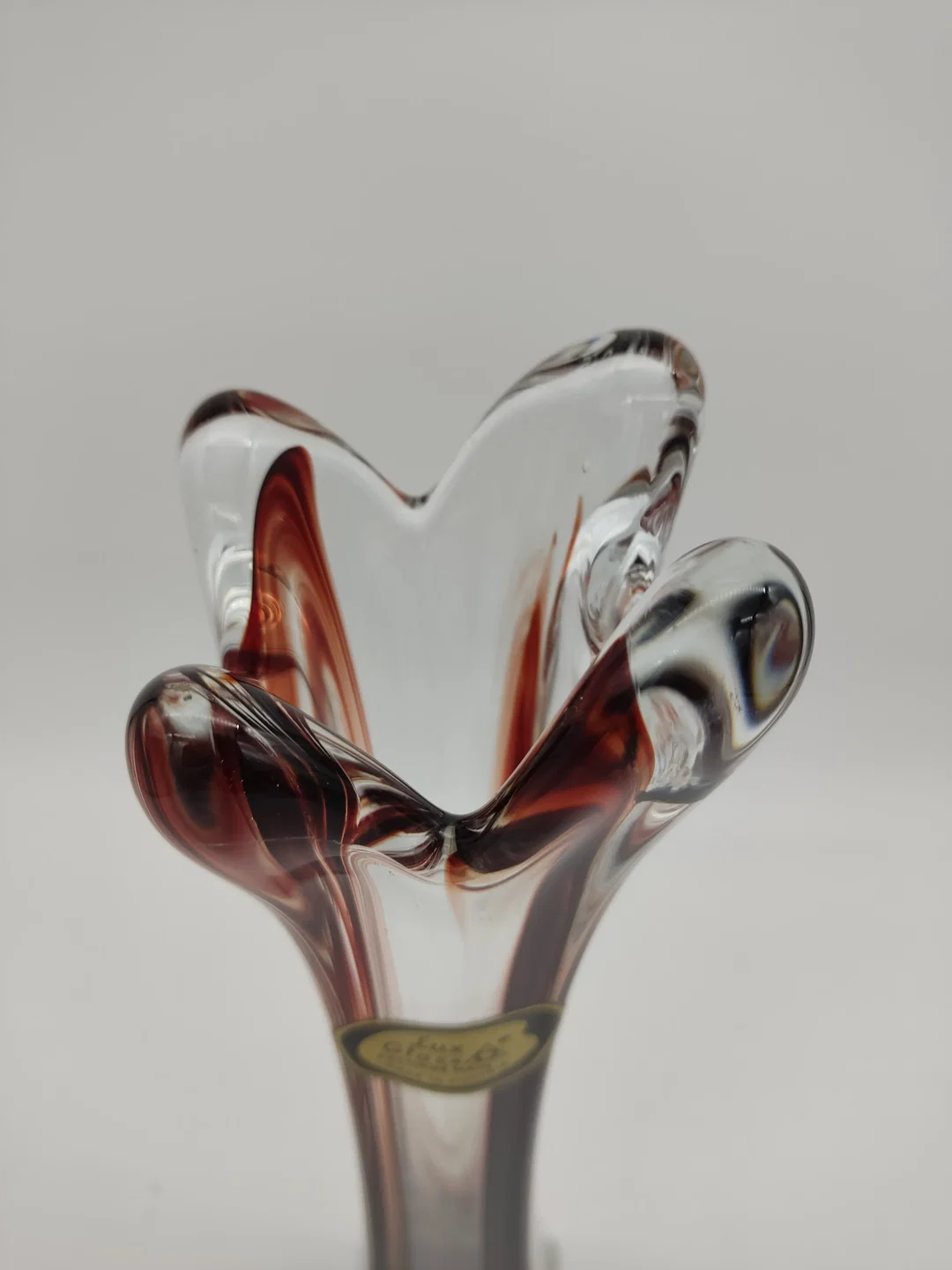 Vintage Lux Buntglasvase - rot – Bild 5
