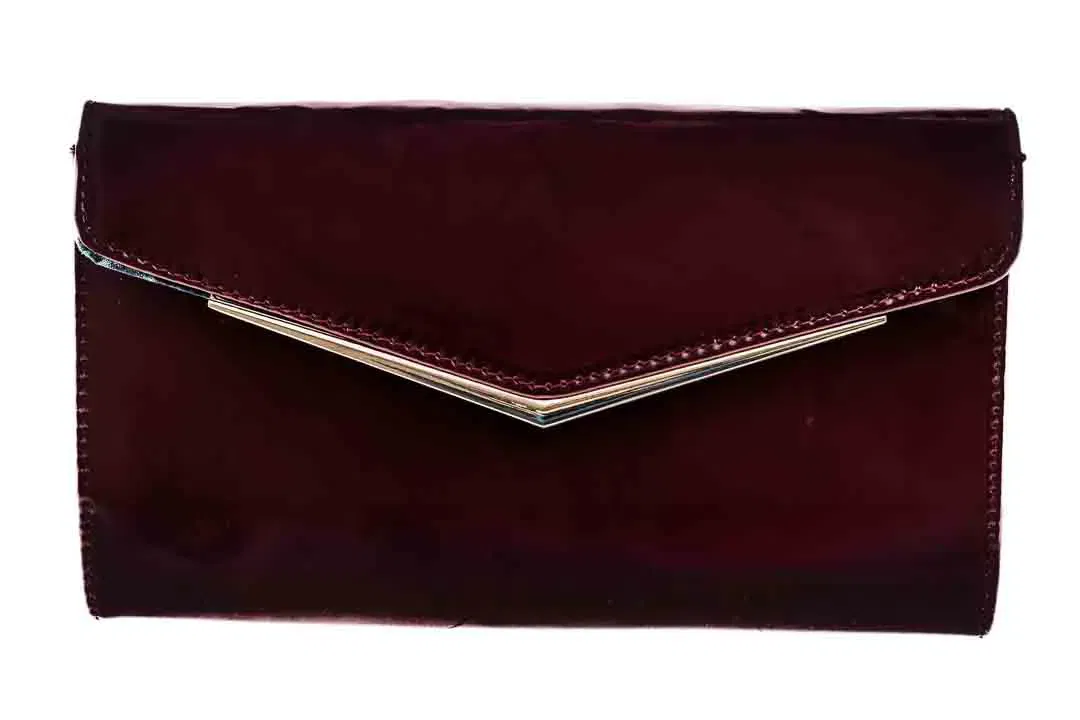 Handtasche (clutch) Kunstleder braun  - Bild 1