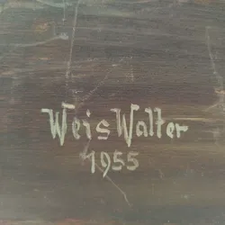 Gemälde eines Blumenstraußes von Weis Walter - 1955 / auf Holz - Bild 2