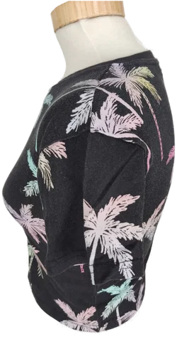 T-Shirt, kurzarm mit Rundhalsausschnitt, schwarz mit Aufdruck, Größe 34 (geschätzt) - Bild 2