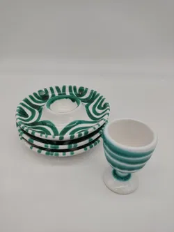 Gmundner Keramik - Eierbecher grün - 4 Stück - Bild 8