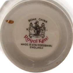 Royal Kent Bone China Tassen & Untertassen – Blumenmotiv mit Goldrand, 6-teilig - Bild 6