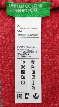 United Colors of Benetton Kinderschal grau/rot Gr. S-2XL - Bild 2