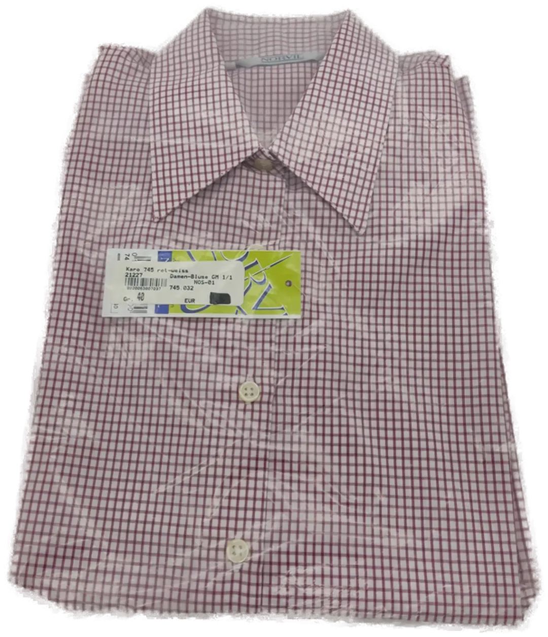 Norvil Damen-Bluse Karo 745 Rot/Weiß Gr. 40 - Bild 4