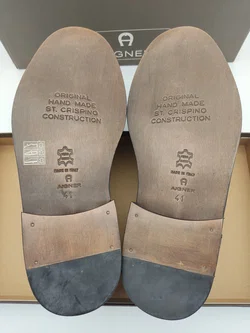 AIGNER Hand Made St. Crispino Herren-Lederschuhe Gr. 41 (Modellnummer 111388) - NEU & UNGETRAGEN (Rarität) Originalkarton – Vorschau 5