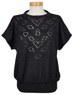 ACRYL Vintage Damen Shirt, schwarz - Gr. L  - Bild 1