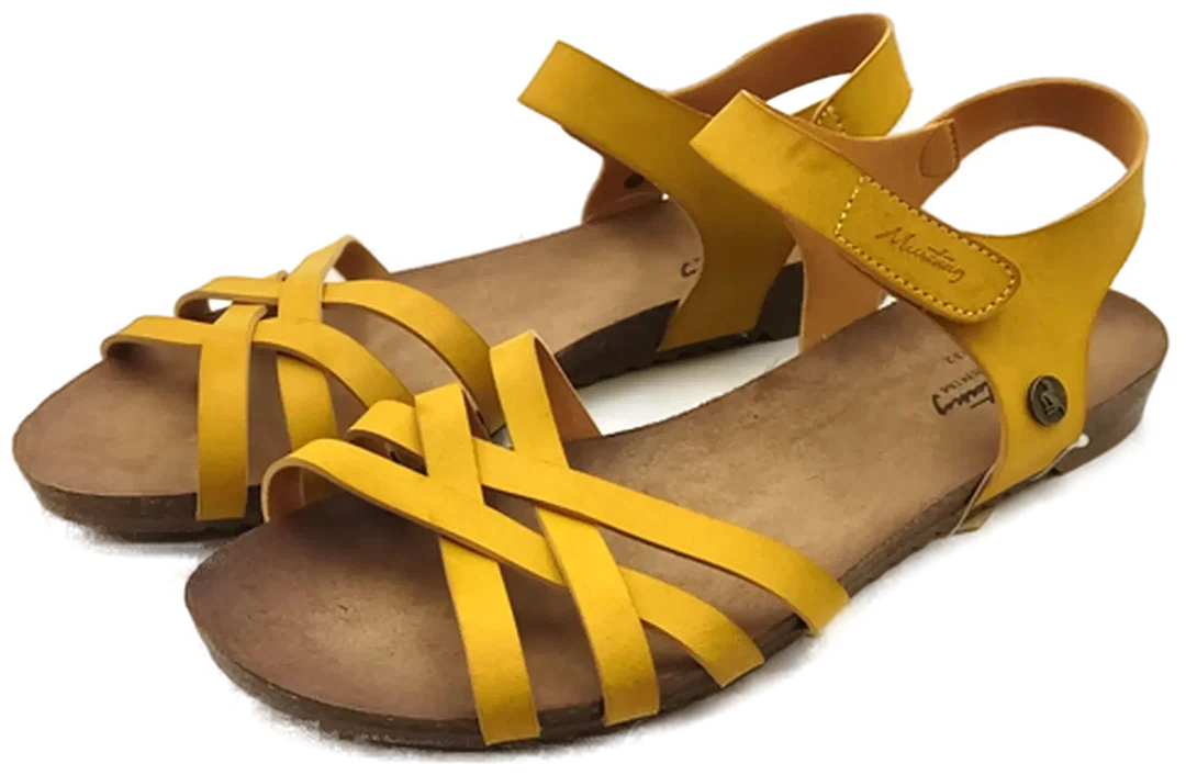 Mustang Damen-Sandalen Kunstleder senfgelb Gr. 40  - Bild 4