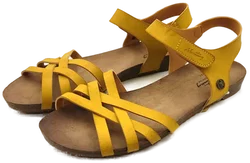 Mustang Damen-Sandalen Kunstleder senfgelb Gr. 40  - Bild 1