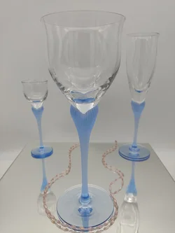 Mikasa Kristall 3er Set Gläser (Wein/Champagner/Likör) | Sea Mist Saphir - Bild 4