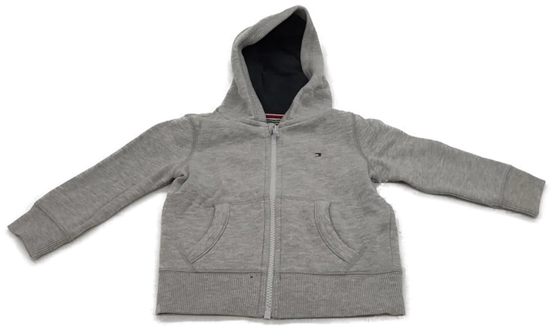 Tommy Hilfiger Kinderhoodie/Kindersweatjacke mit ZIP in grau, Größe 86 - Bild 4
