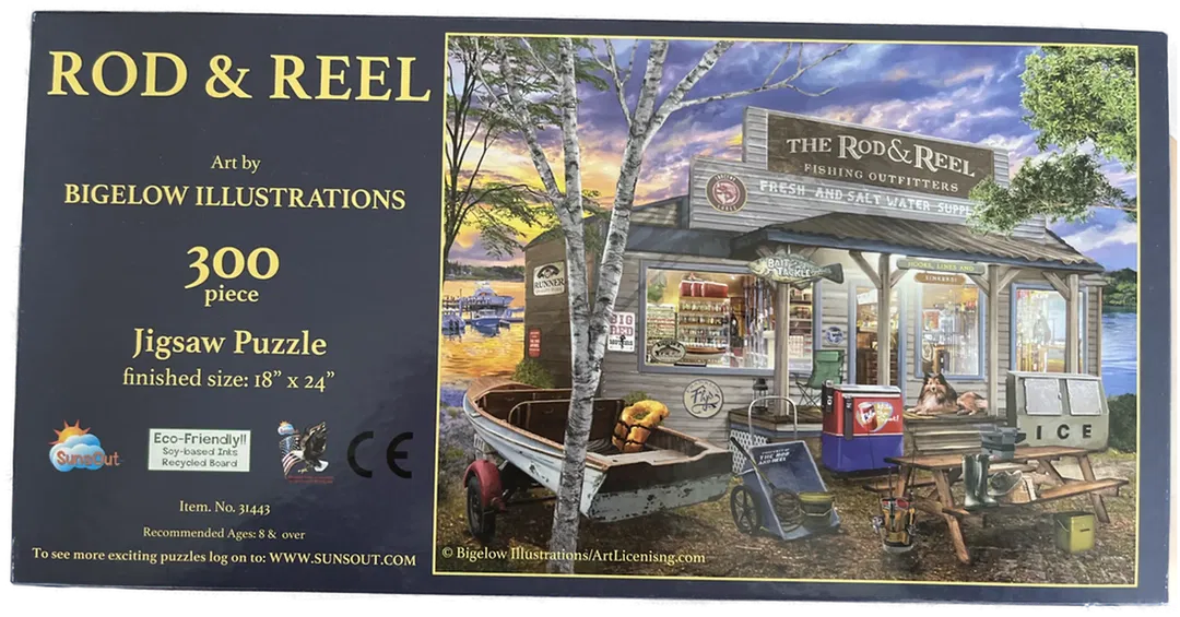 JIGSAW Puzzle Rod and Reel 300 Teile by SUNSOUT INC. - Bild 1