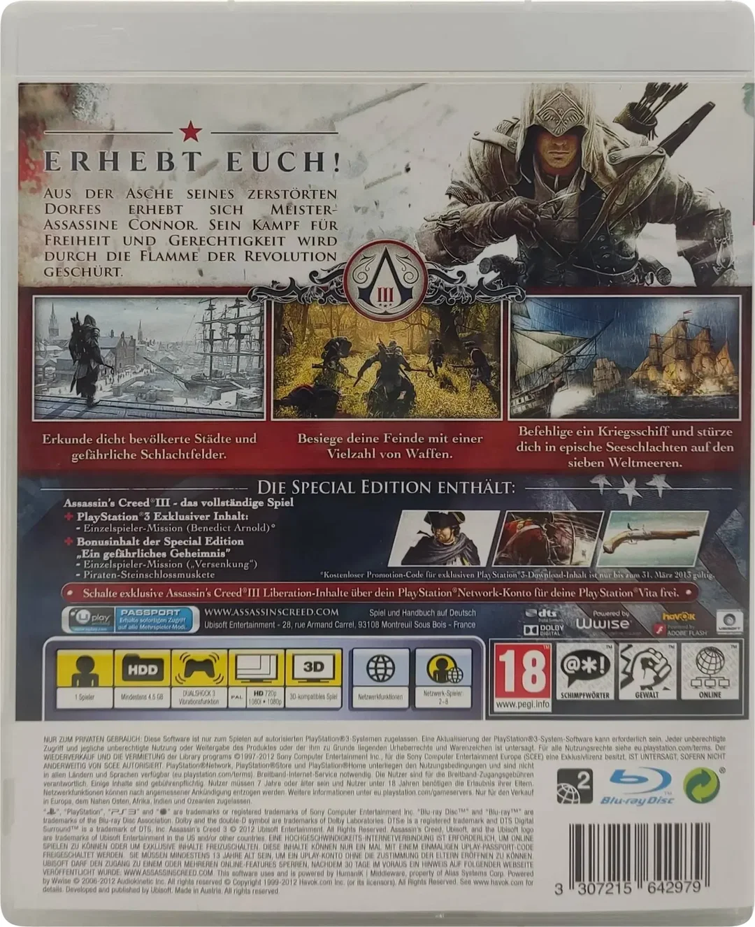 PlayStation 3 Spiel "Assassin's Creed III Special Edition" von Ubisoft – Bild 2