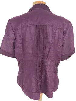 Jacke "Bonita", kurzarm mit Kragen, lila mit Taschen, Größe 44 – Vorschau 5