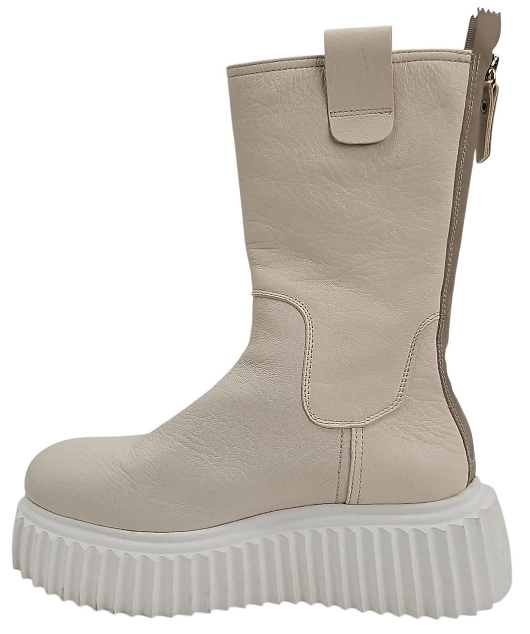 AGL Damen Plateau Leder Boots, creme - Gr. 36 – Bild 3
