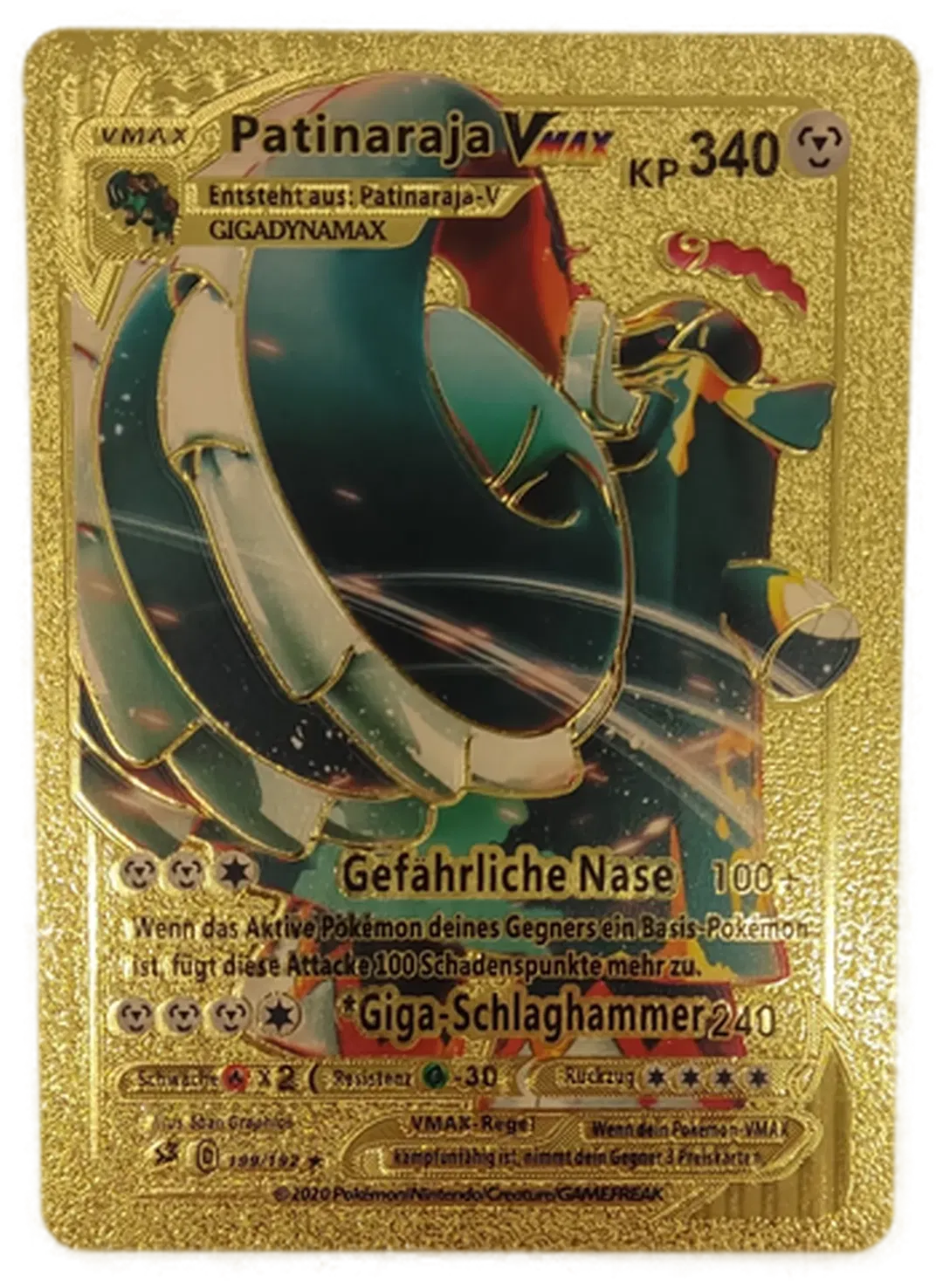 Pokémon Sammelkarte Goldfolie Vmax Patinaraja Vmax - Bild 4