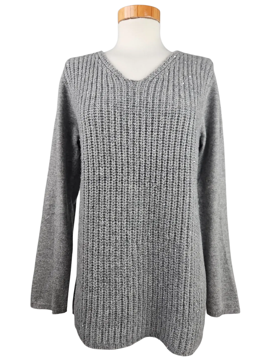 Simply Cashmere Damen Pullover (Kaschmir). grau - Gr. M/38 - Bild 1