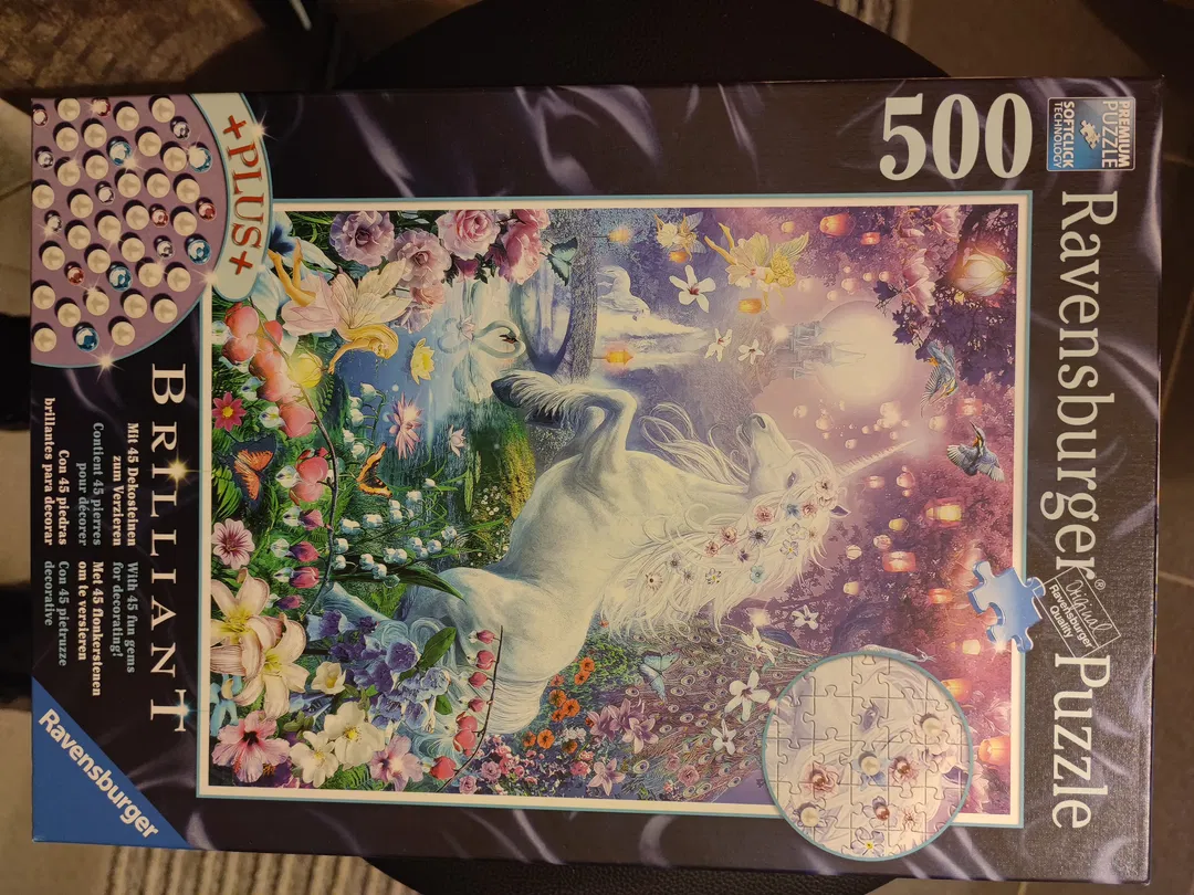 Puzzle Ravensburger 500 Stk Einhorn mit Dekosteinen - Bild 1