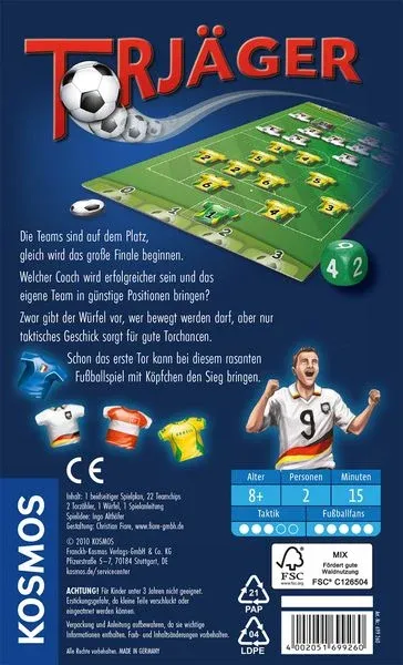 Torjäger – Fußball-Mitbringspiel für 2 Spieler (KOSMOS, 2010) – Taktikspiel – Bild 3