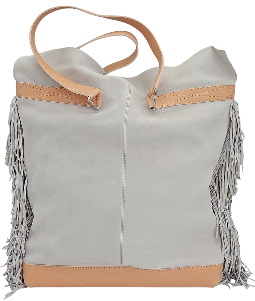 Max V. Koenig Damen Handtasche mit Fransen, grau/creme - groß - Bild 1