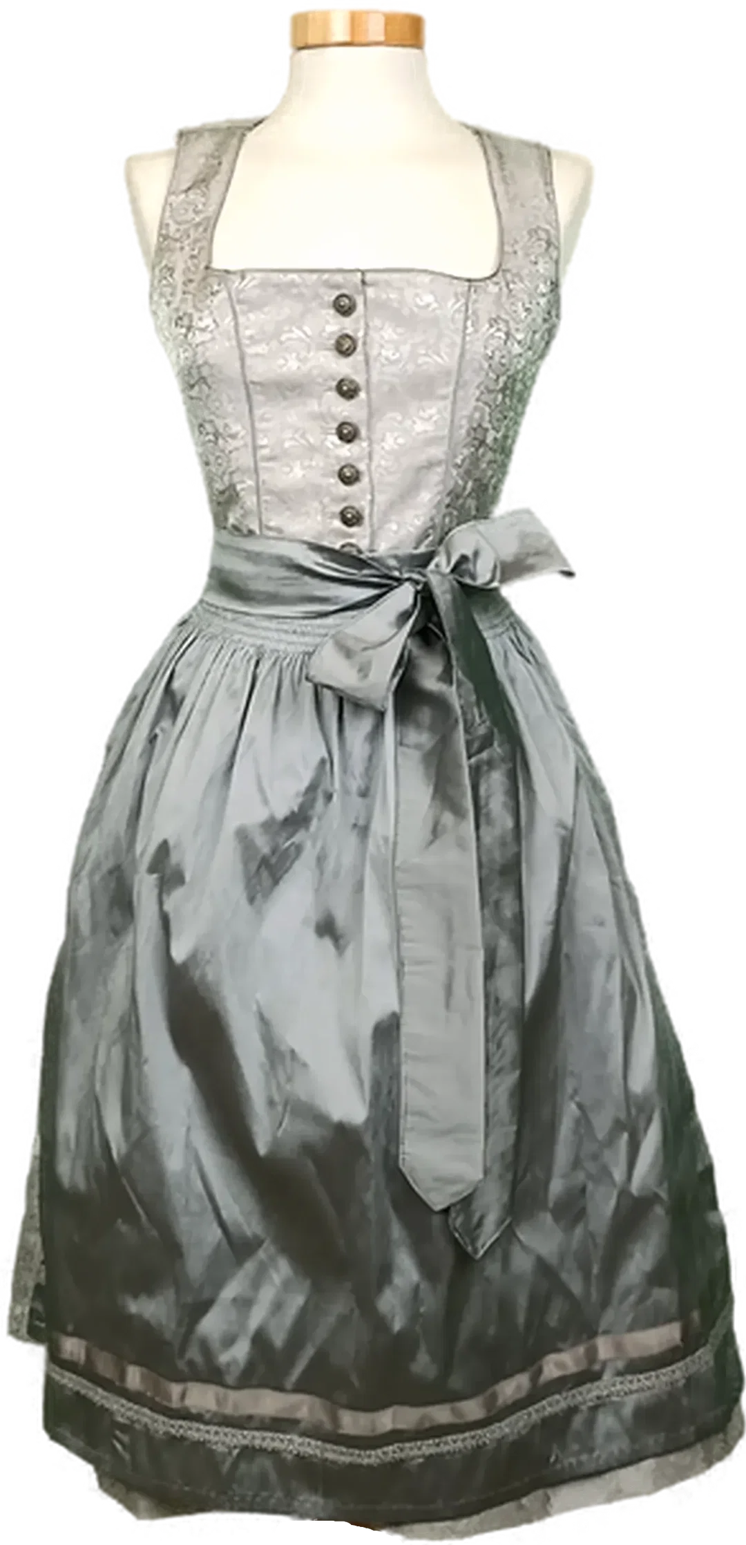 Alpin de luxe Damendirndl grau Gr. XXS – Bild 1