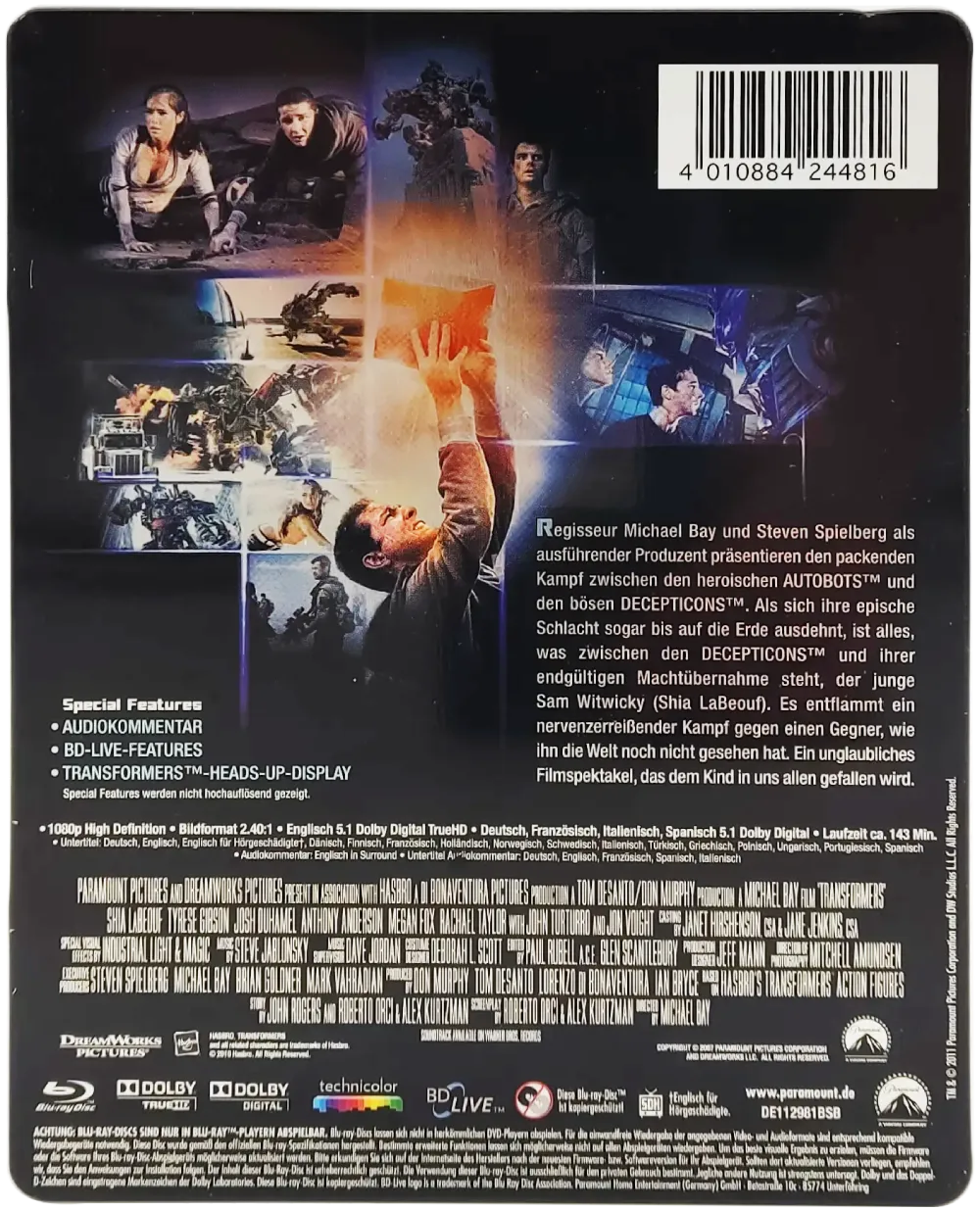 Blu-Ray "Transformers" mit Shia LeBeouf und Megan Fox (Limitierte Steelbook Edition) – Bild 2