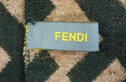 Fendi Damen Kaschmir-Seide Schal schwarz/braun gemustert  – Vorschau 2