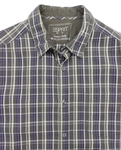 Esprit Herren Hemd, braun/blau - Gr. S - Bild 4