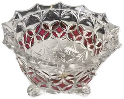 3 Fuß- Glasschale, Höhe 10cm, Böhmen - Bild 2