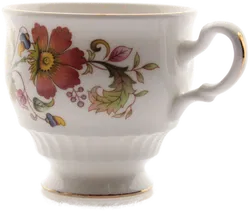 Royal Kent Bone China Tassen & Untertassen – Blumenmotiv mit Goldrand, 6-teilig - Bild 3