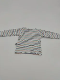 Baby T-Shirt "Kanz" langarm mit Rundhalsausschnitt, bunt gestreift, Größe 50 – Vorschau 2