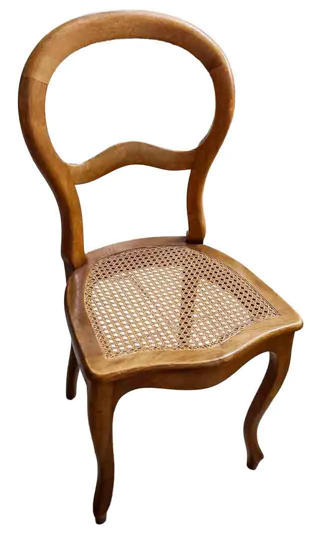 Eleganter Biedermeier Ballonlehnen-Stuhl mit Wiener Geflecht - Bild 2