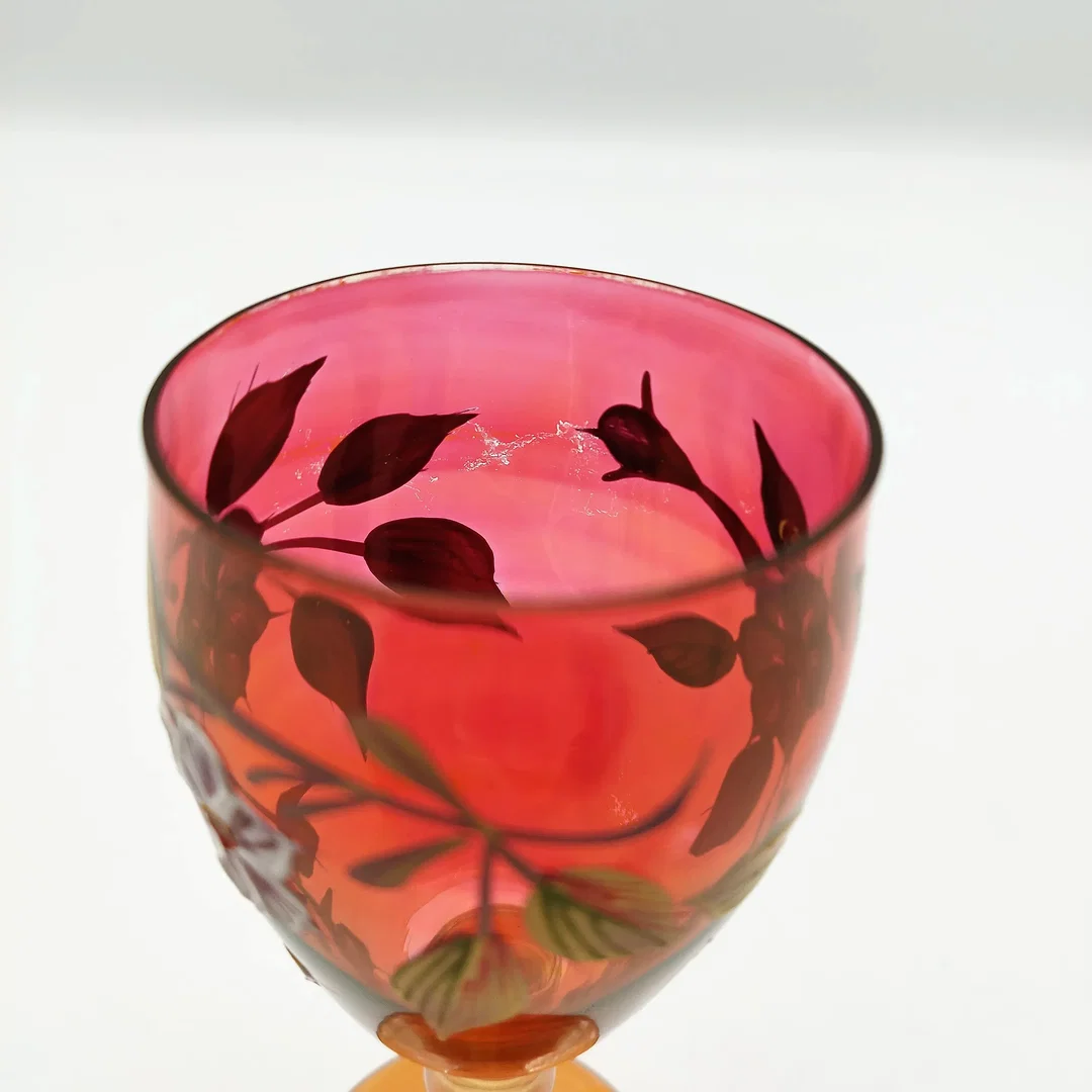 Glaskaraffen-Set 7-tlg böhmisches Glas Handbemalt | Zeitreise – Bild 7