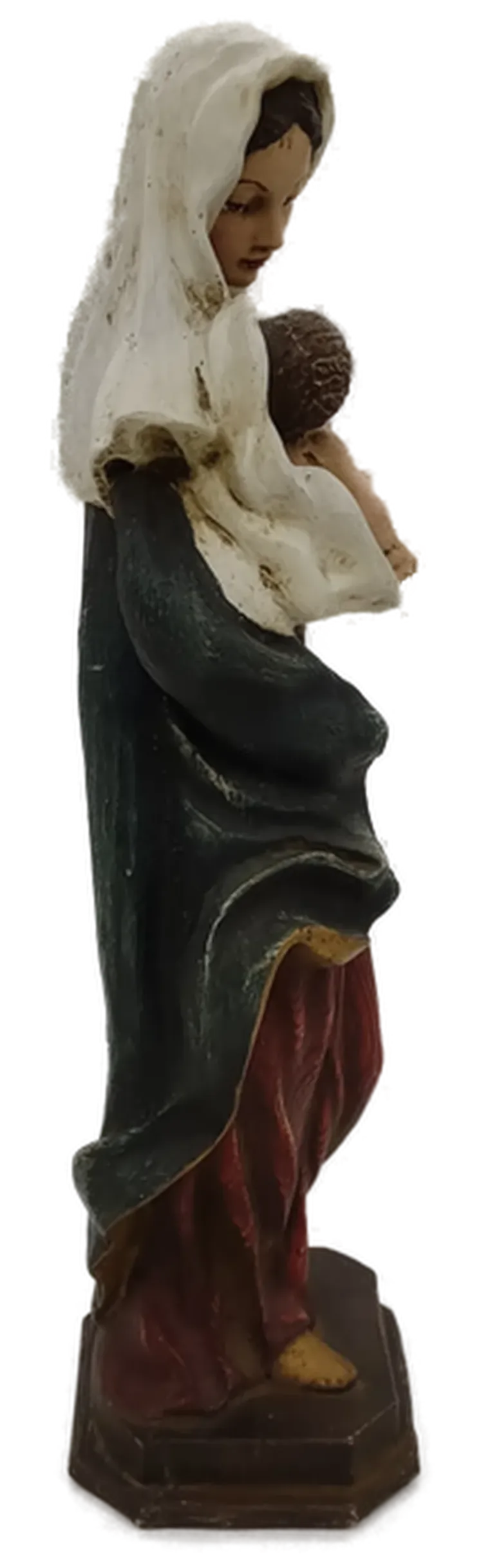 Madonna mit Kind / Marienstatue aus Holz handbemalt Höhe 46cm – Bild 5