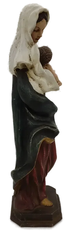 Madonna mit Kind / Marienstatue aus Holz handbemalt Höhe 46cm - Bild 5