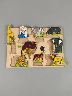 Kinderpuzzle aus Holz - wilde Tiere  - Bild 3