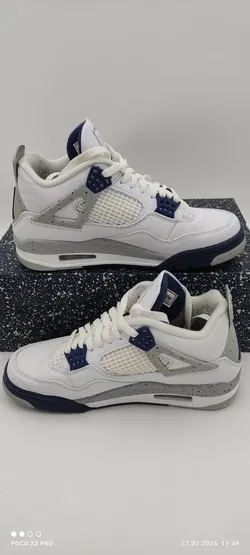 Air Jordan 4 Retro White/Midnight Navy für Herren, Größe 40 - Bild 3