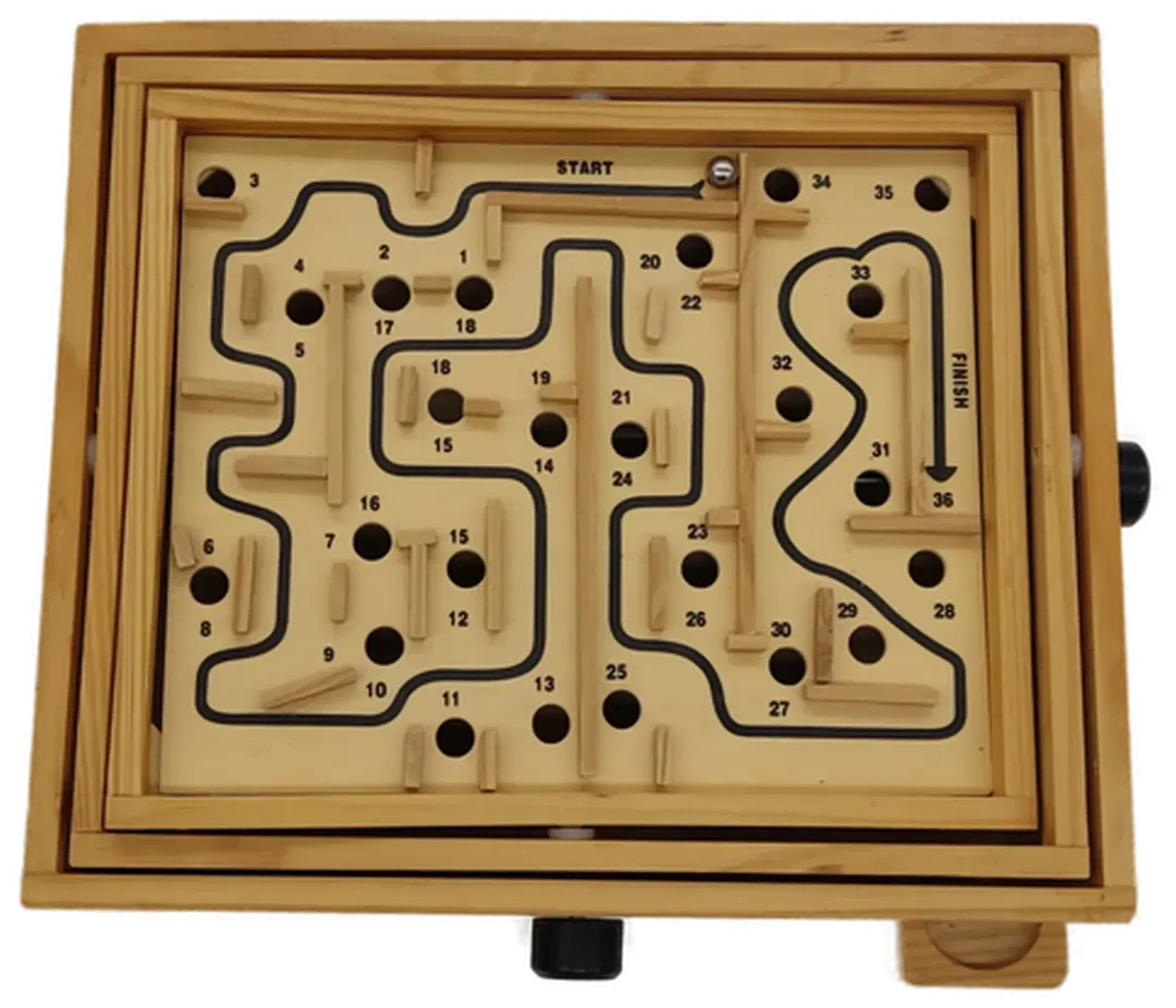 Beluga Nr.14349 Holzlabyrinth mit 1 Kugel / Holzspielzeug / Geschicklichkeitsspiel - Bild 1
