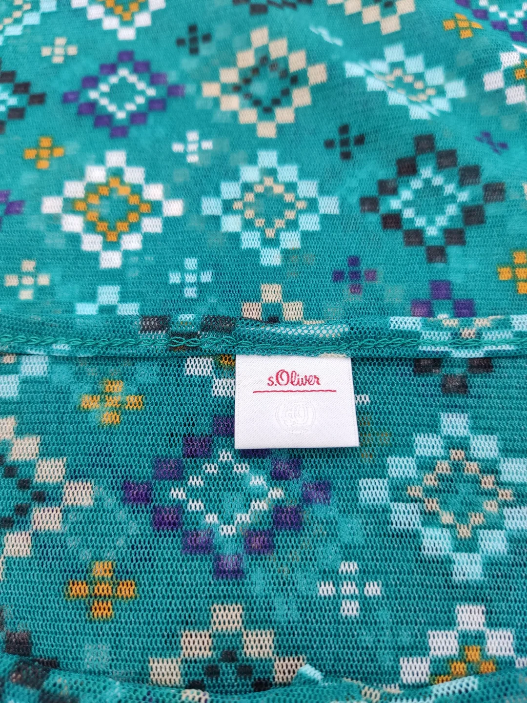 S.Oliver Damen Shirt petrol/bunt Gr. 42 – Bild 3