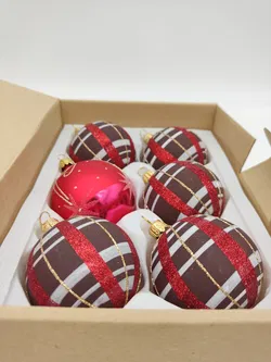 6 Stk. rote Weihnachtskugeln - Bild 2