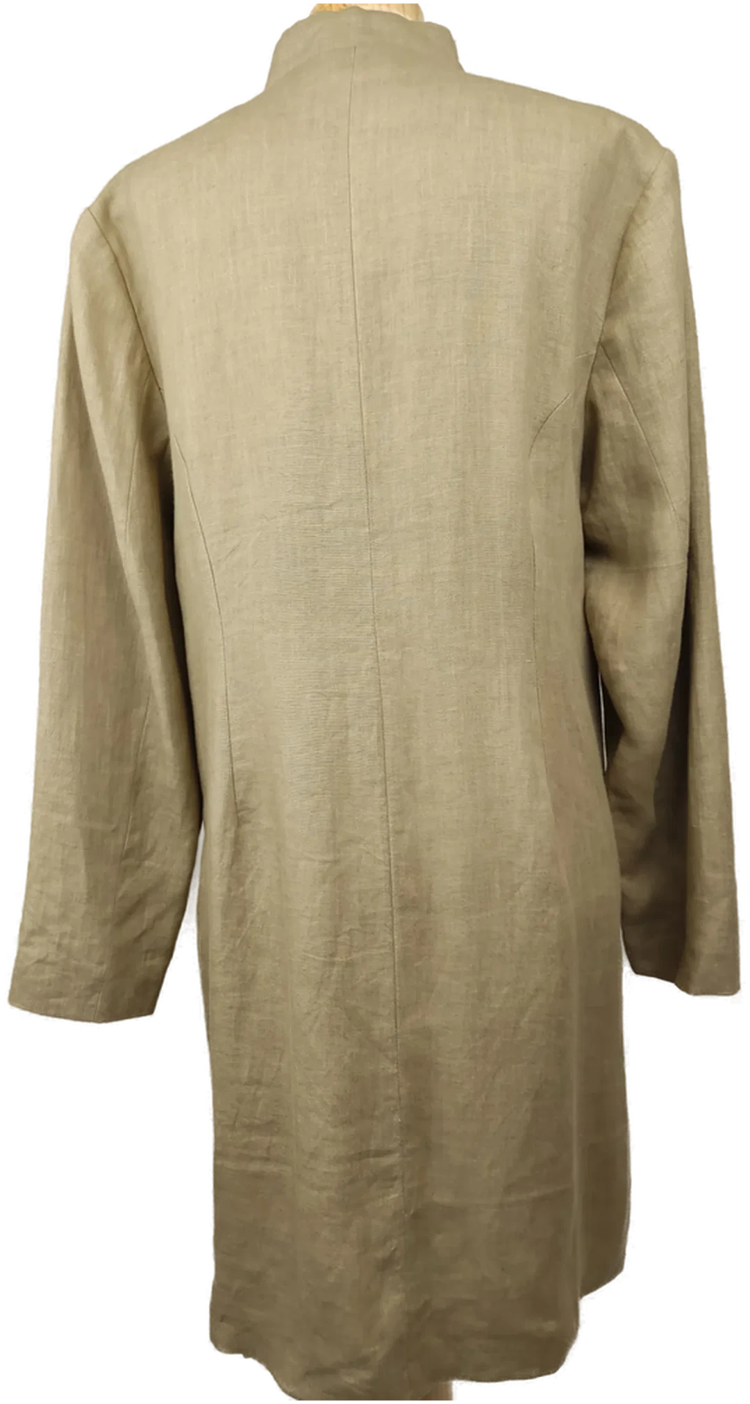 Damenmantel Stehkragen ohne Knöpfe beige - XL/42 – Bild 2