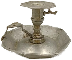 Zinnkerzenständer mit Tragegriff Vintage - Bild 4