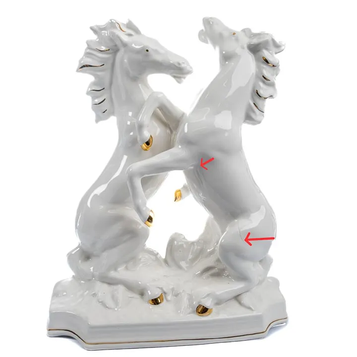 Porzellanfigur "Zwei kämpfende Pferde" – Bild 4