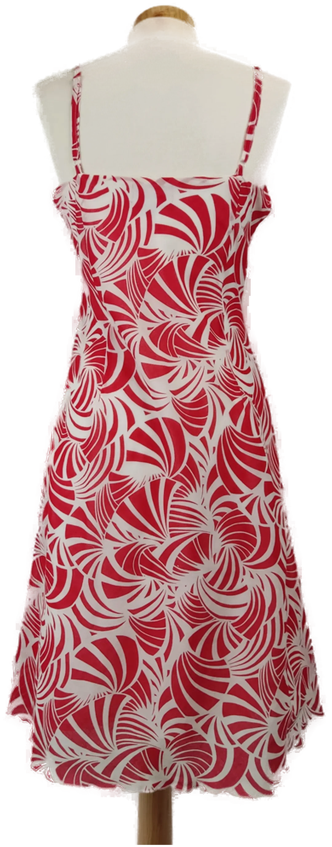 Yokoo Damen Sommerkleid midi  rot-weiß gemustert - M / 38 – Bild 2