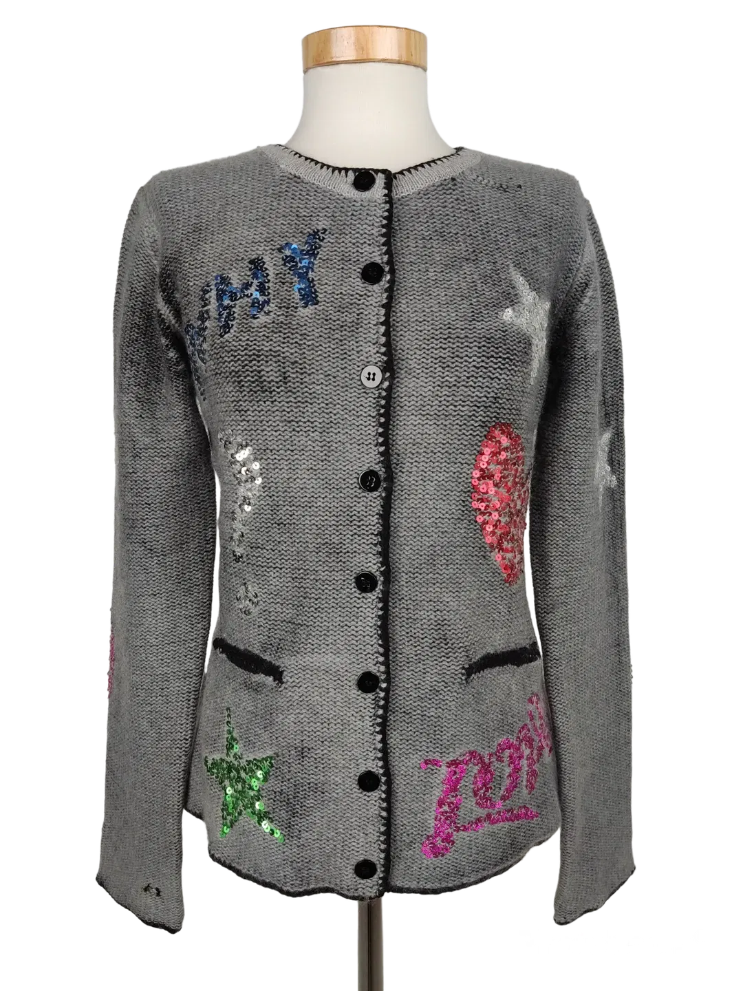 Grace Damen Strickjacke, grau - Gr. M - Bild 4
