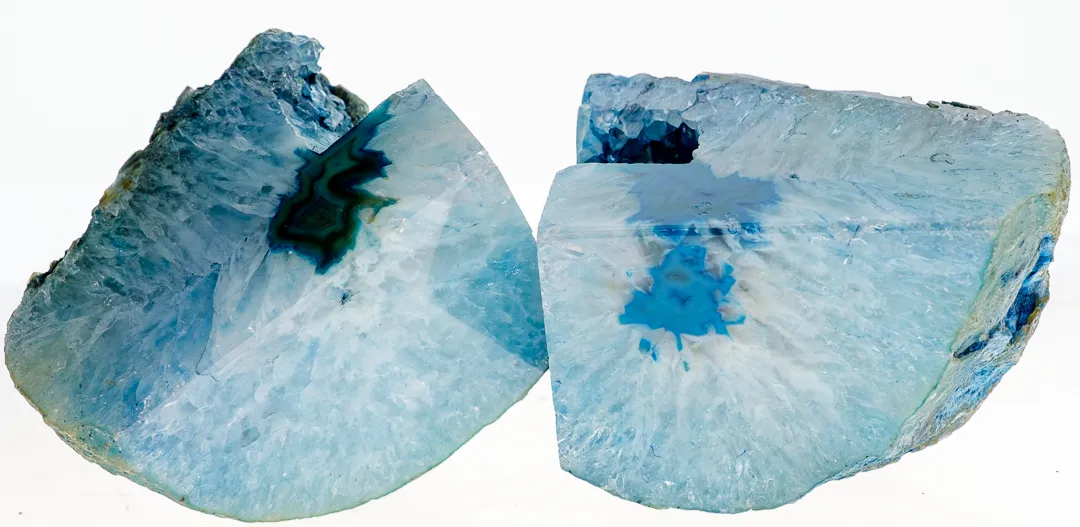 Edle Achat-Geode Buchstützen in Tiefblau – Naturkunst für Ihr Zuhause – Bild 3