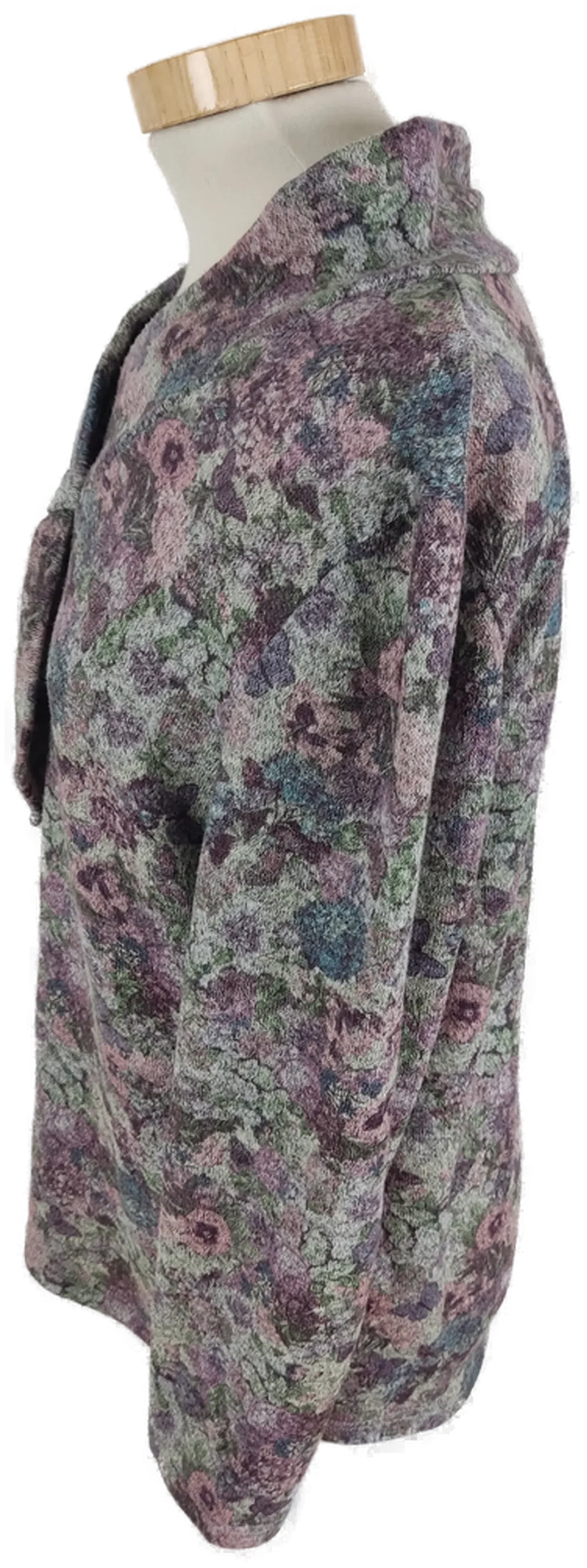 Pullover langarm mit Kragen, lila/violett/grau gemustert, Größe 40 – Bild 3