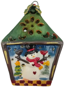 handbemalte weihnachtliche Keramik-Laterne - Bild 3