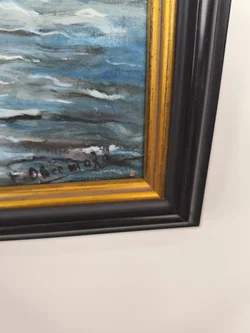 Gemälde "Meer" mit Rahmen, 38 x 43cm – Vorschau 4