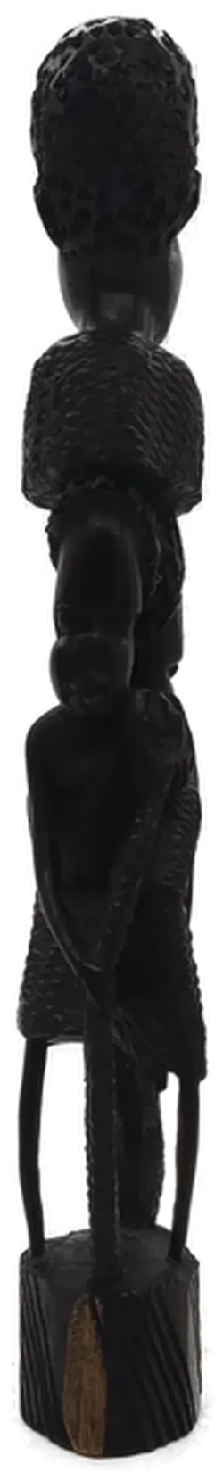 Afrikanische Ebenholzskulptur mit 3 Figuren, Höhe 30,5cm - Bild 4