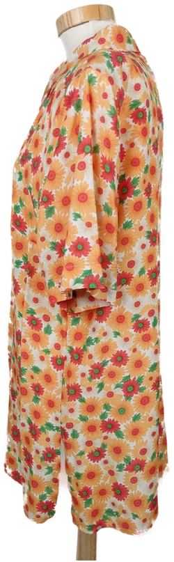 Vintage Damen Longbluse, orange - Gr. M - Bild 2